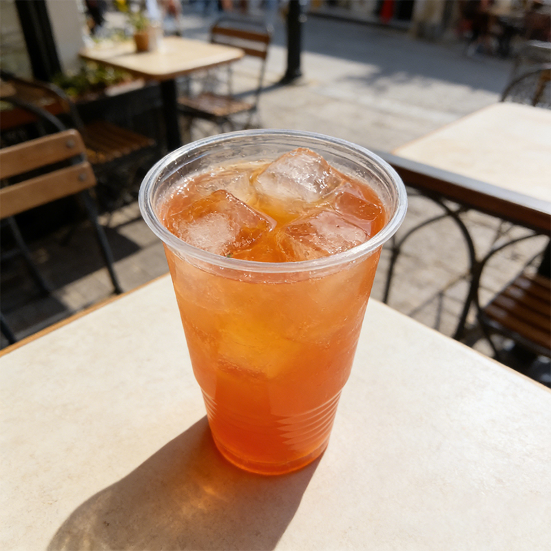 PET高透明带盖饮品杯107口径