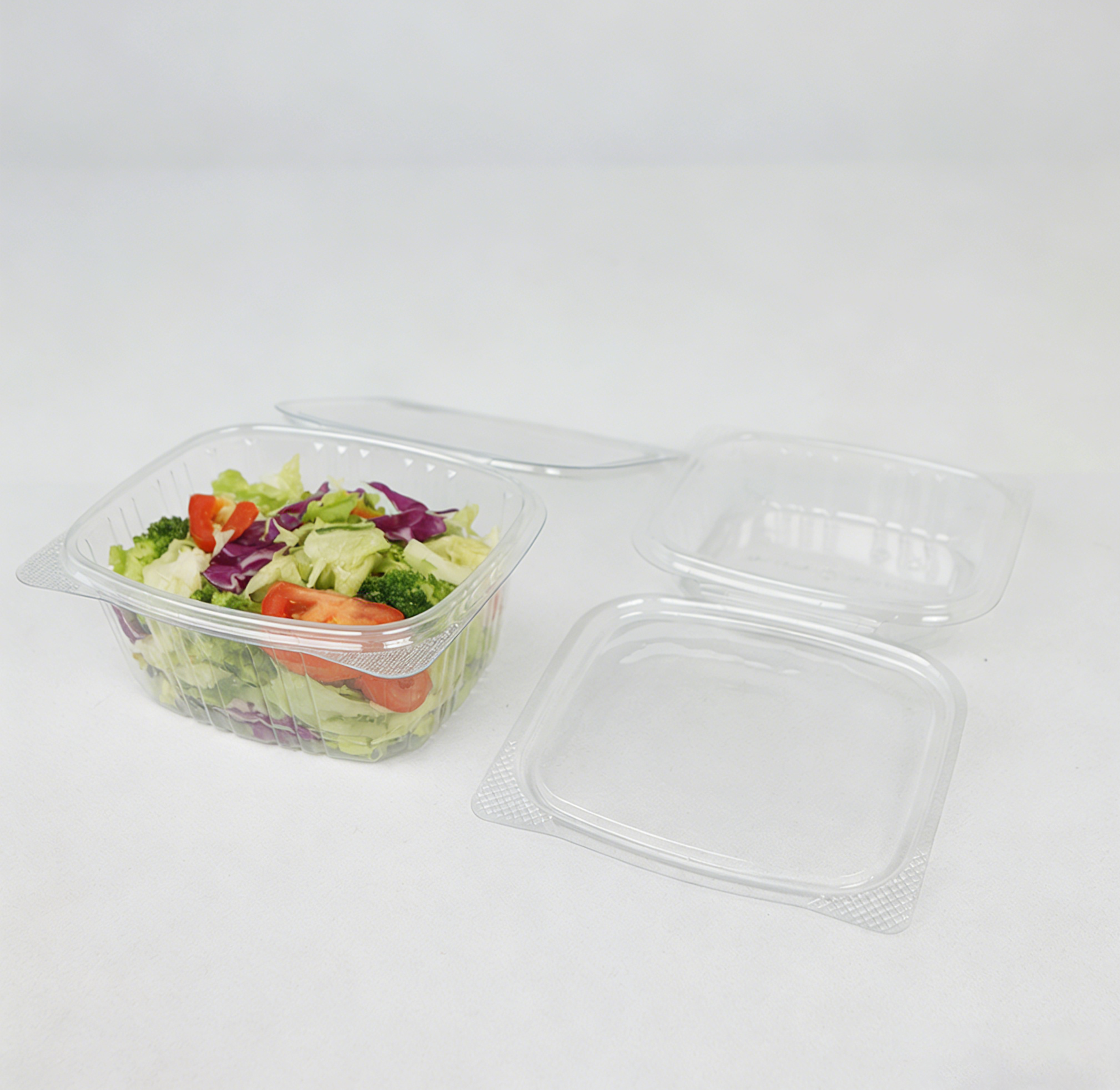 PET高透明连体沙拉盒141332