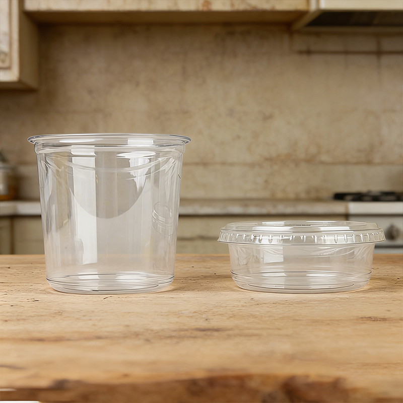 PET高透明带盖饮品杯117口径