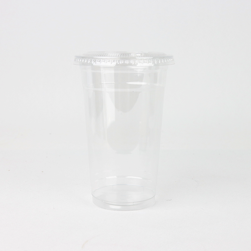 PET高透明带盖饮品杯95口径