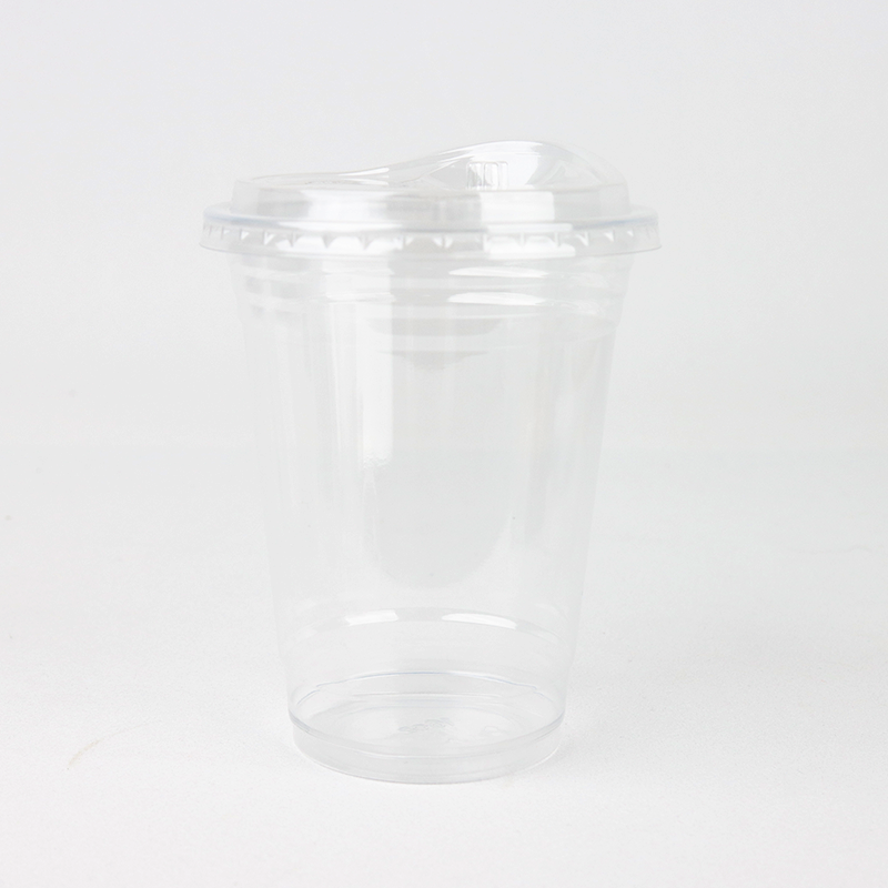 PET高透明带盖饮品杯98口径