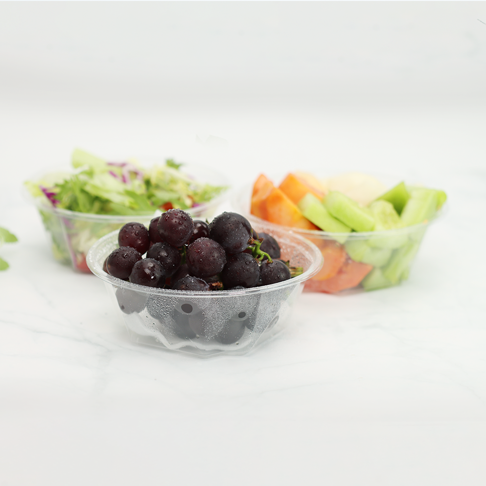 PET高透明带盖水晶沙拉碗180063