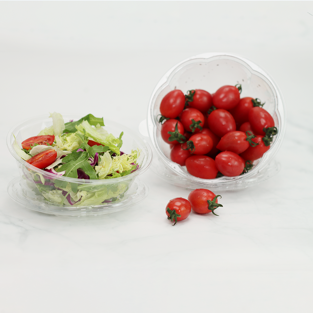 PET高透明带盖水晶沙拉碗180063