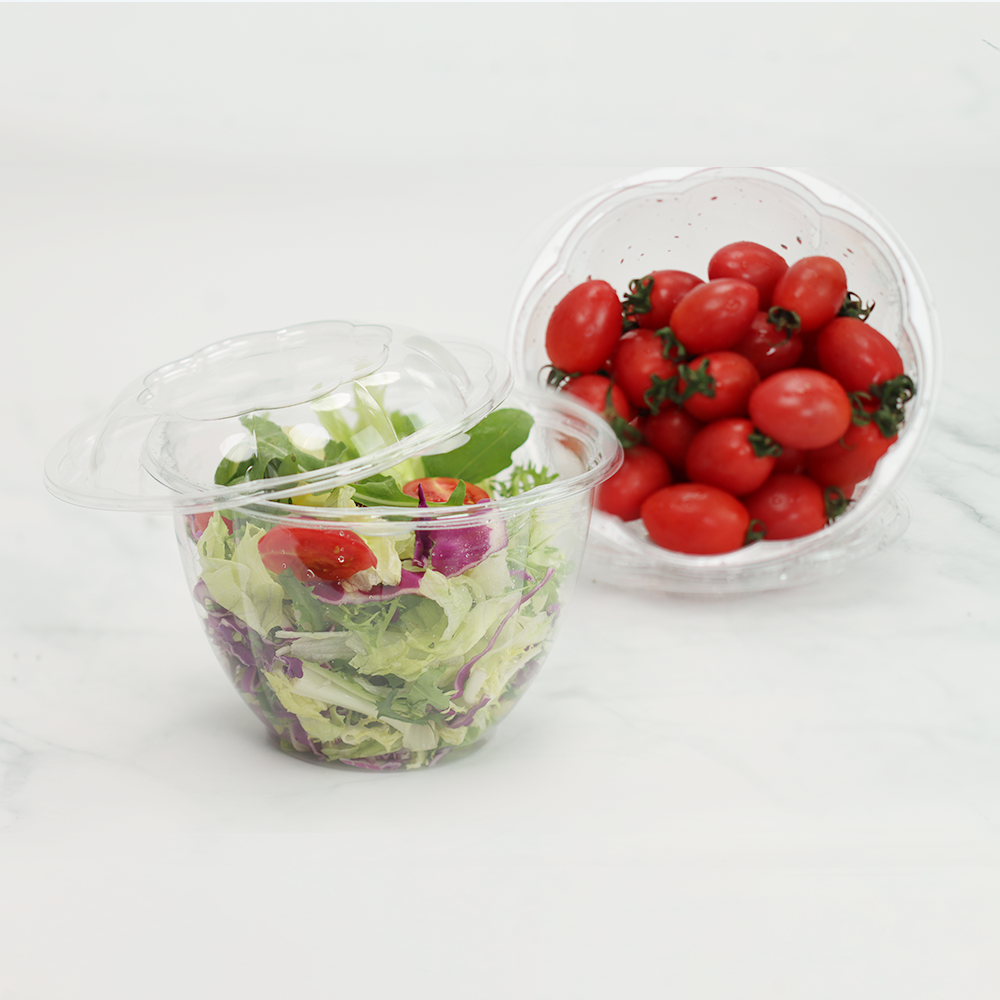 PET高透明带盖花边沙拉碗172口径