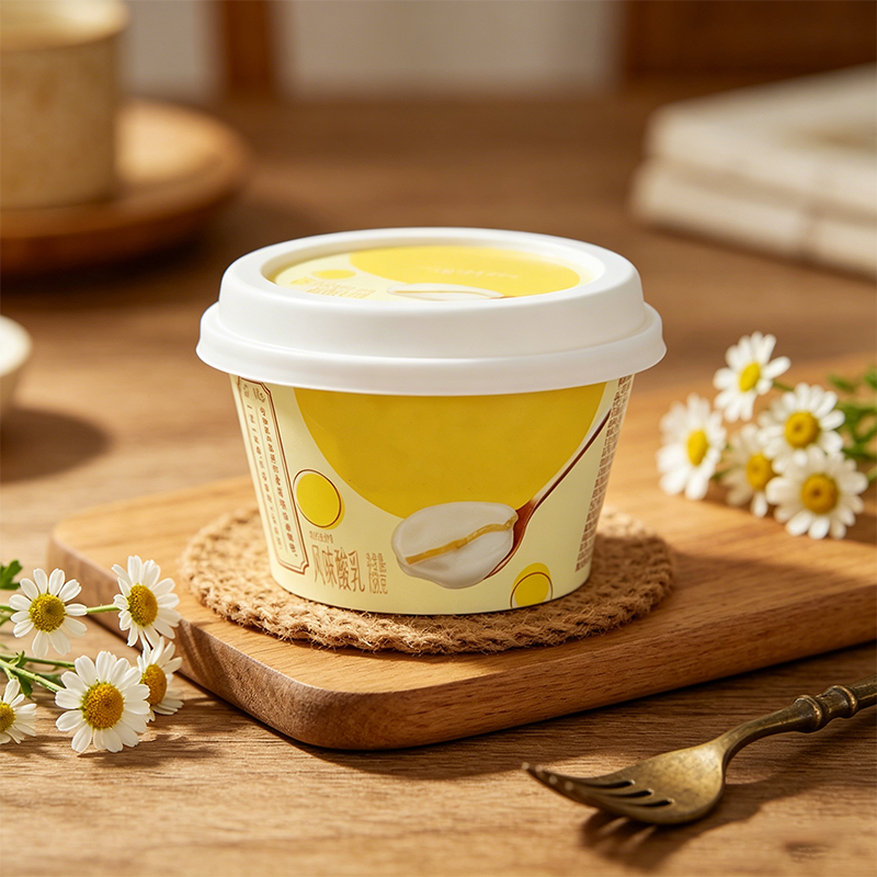 PP带盖奶皮子酸奶杯94.5口径