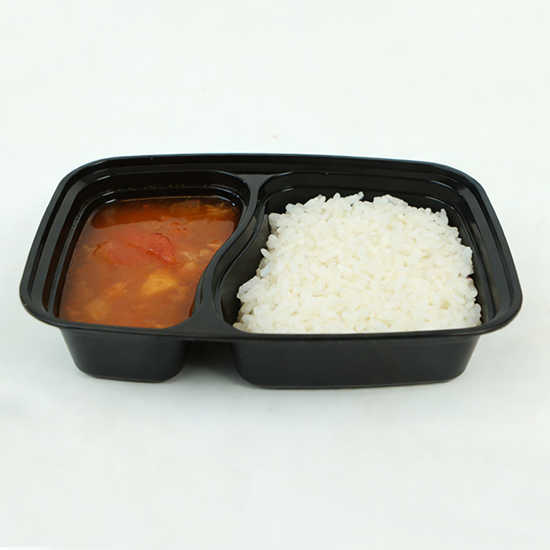 PP耐高温两格餐盒221545