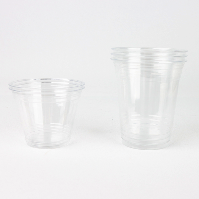 PET高透明带盖饮品杯90口径