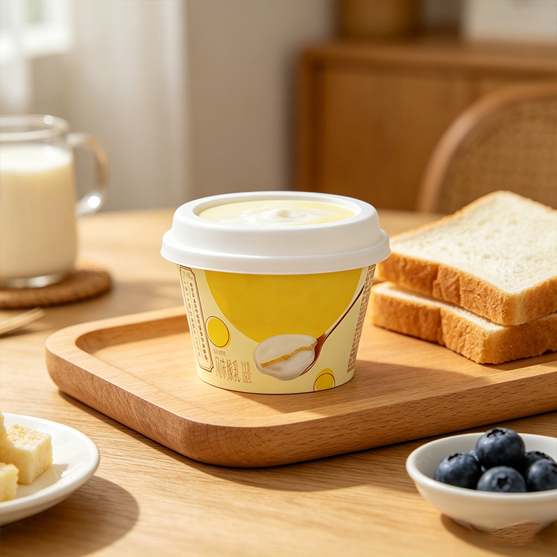 PP带盖奶皮子酸奶杯94.5口径