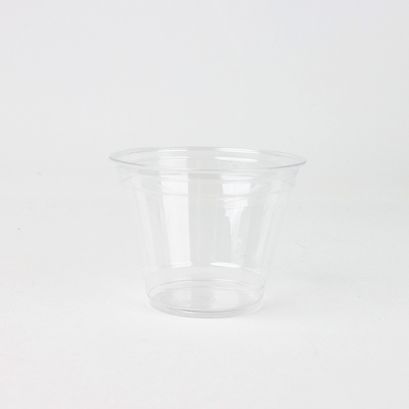 PET高透明带盖饮品杯90口径