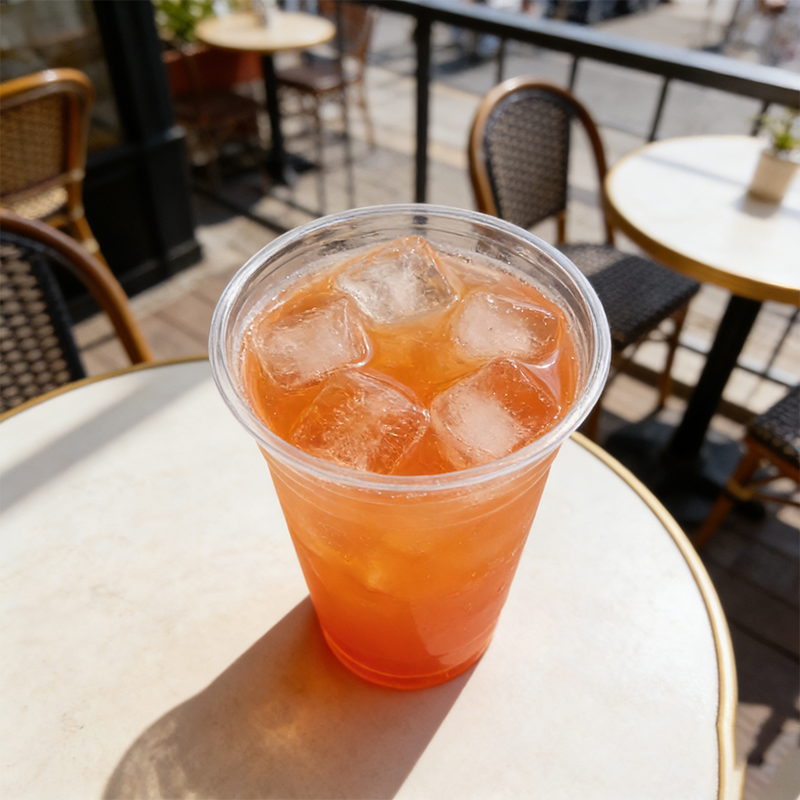 PET高透明带盖饮品杯98口径