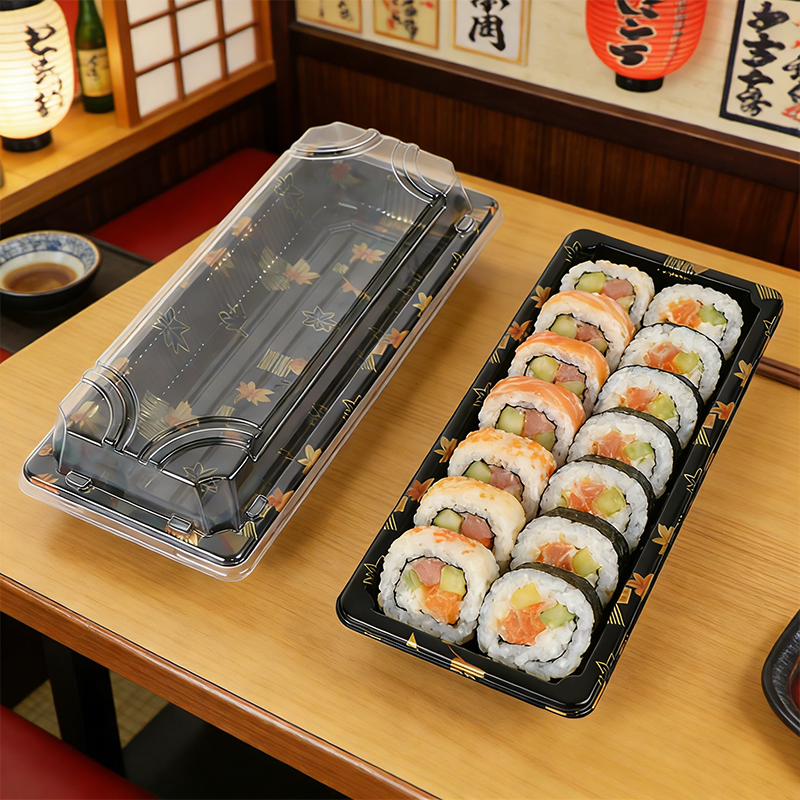 PET耐低温带盖寿司盒2009