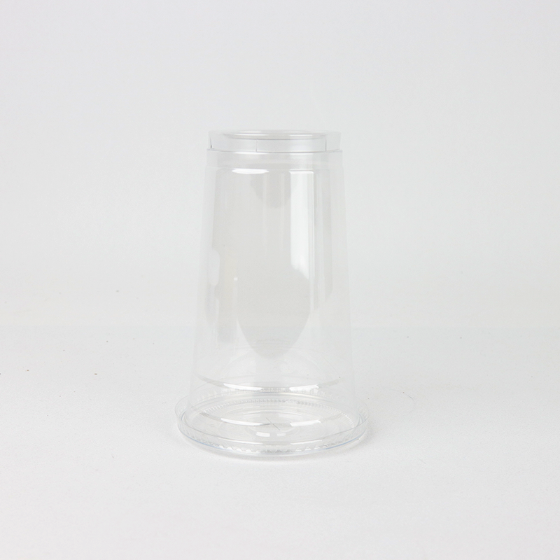 PET高透明带盖饮品杯95口径
