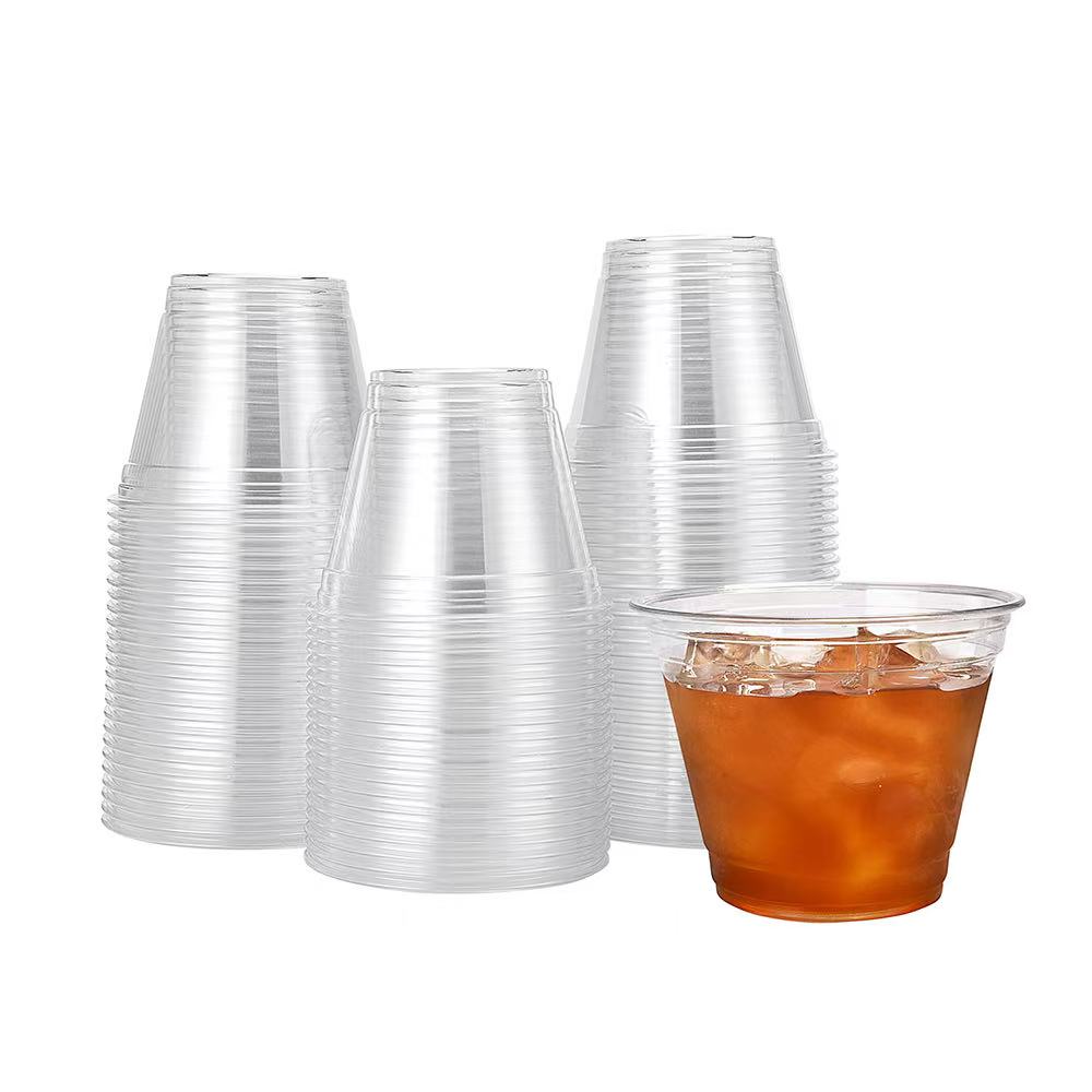 PET高透明带盖冷饮杯92口径