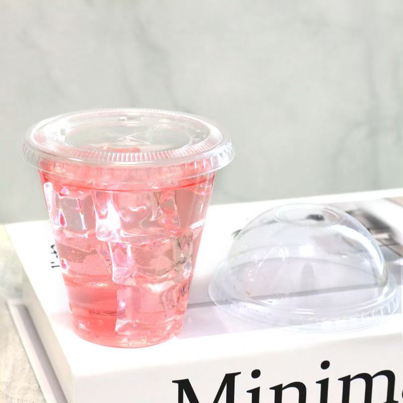 PET高透明带盖冷饮杯78口径