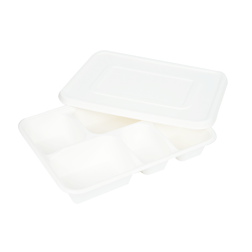 植物纤维浆五格方餐盒