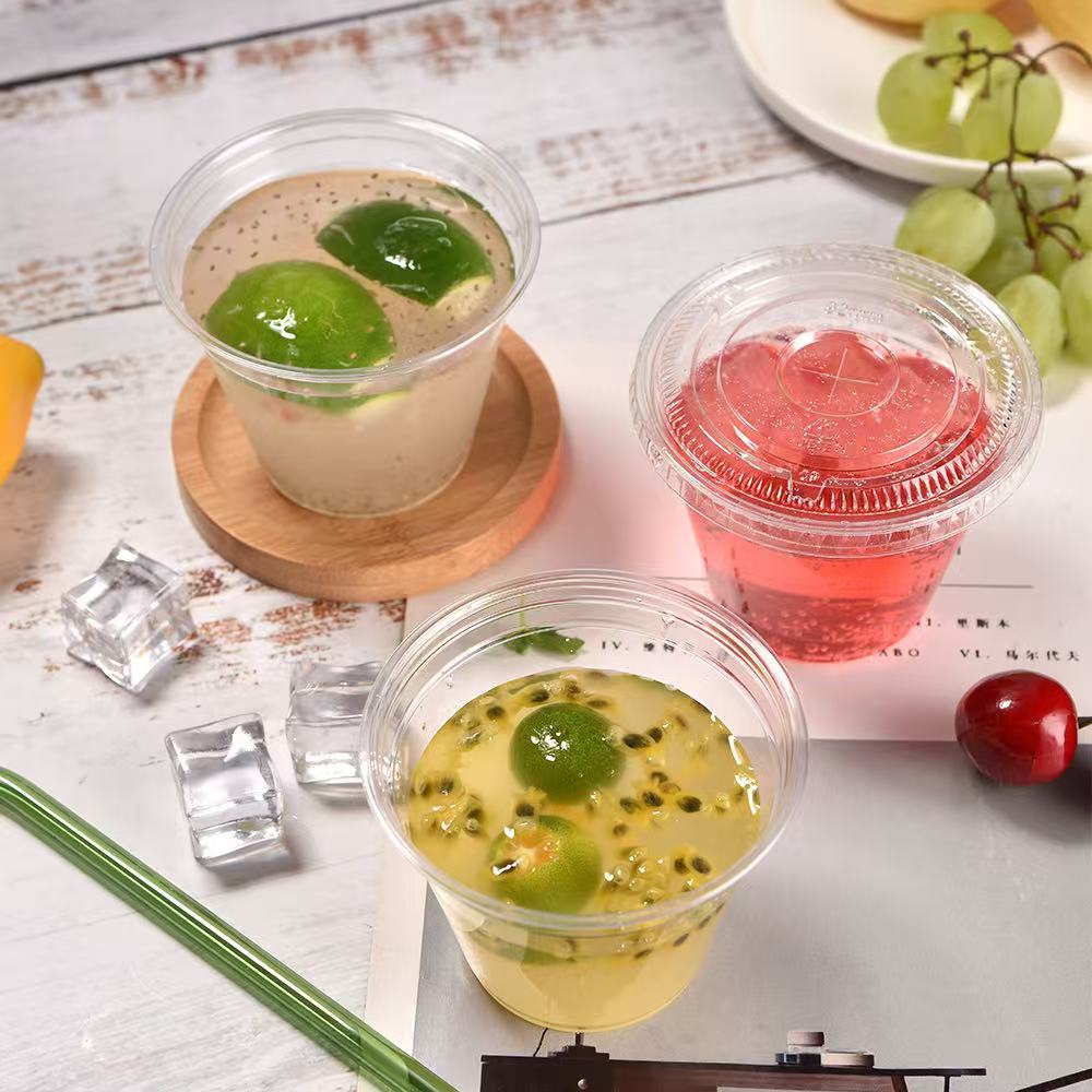 PET高透明带盖冷饮杯9<span class='highlight'>2</span>口径