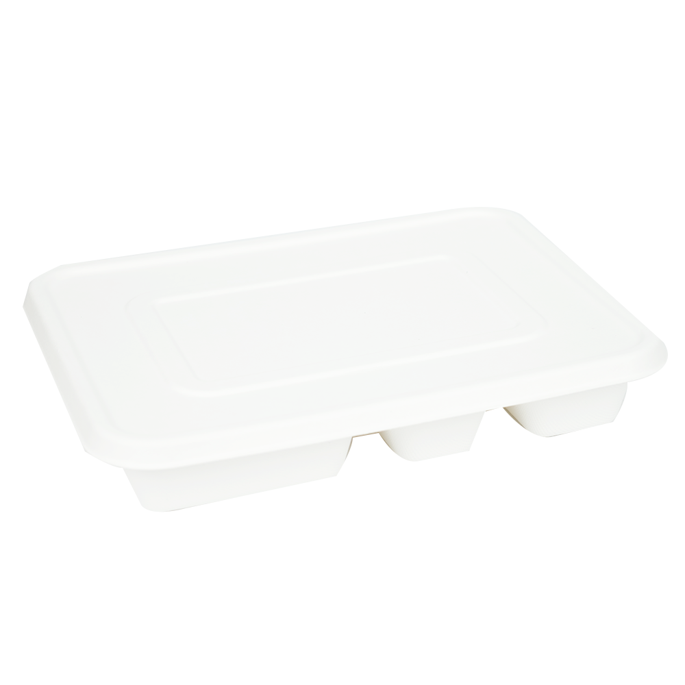 植物纤维浆五格方餐盒