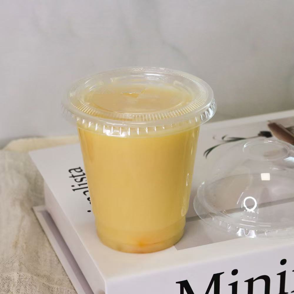 PET高透明带盖冷饮杯78口径