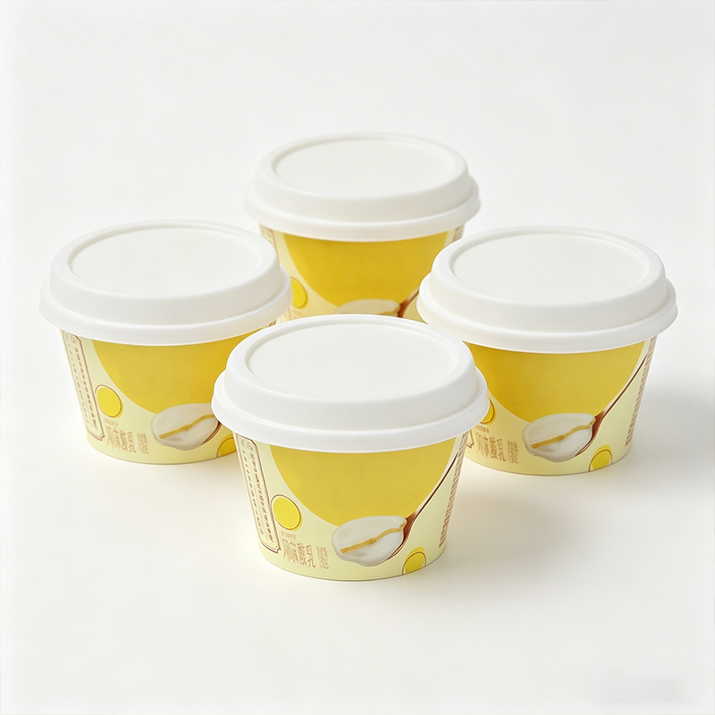 PP带盖奶皮子酸奶杯94.5口径