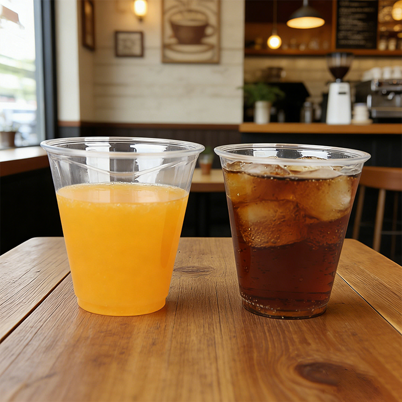 PET高透明带盖饮品杯78口径