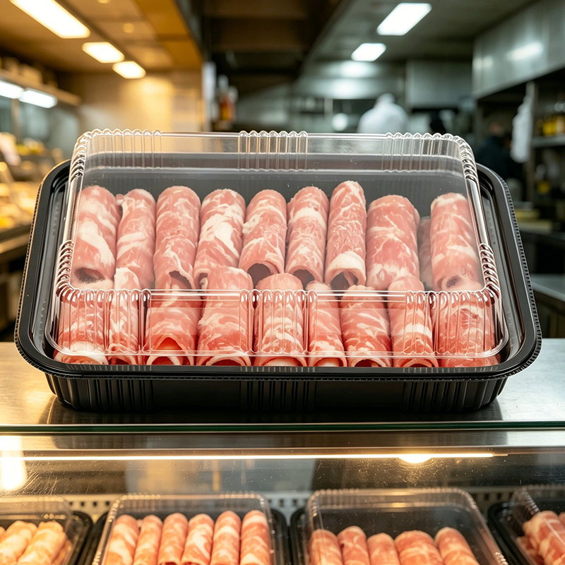 PET带盖肉卷盒