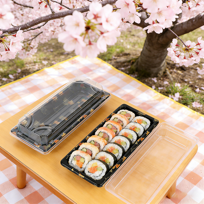 PET耐低温带盖寿司盒2009