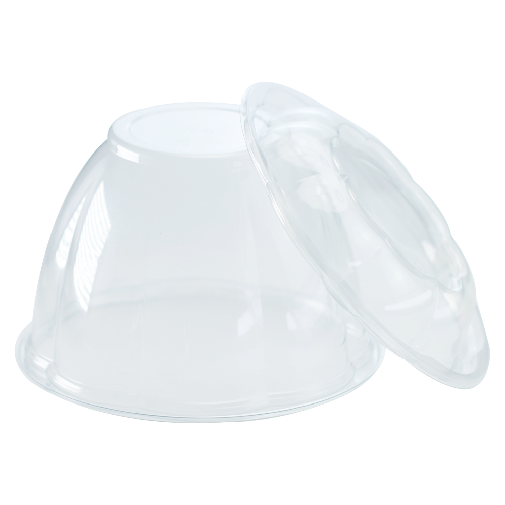 PET高透明带盖花边沙拉碗172口径