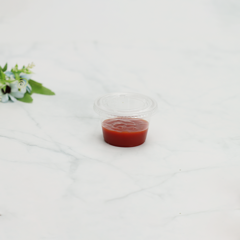 PP高透明带盖酱料杯62口径