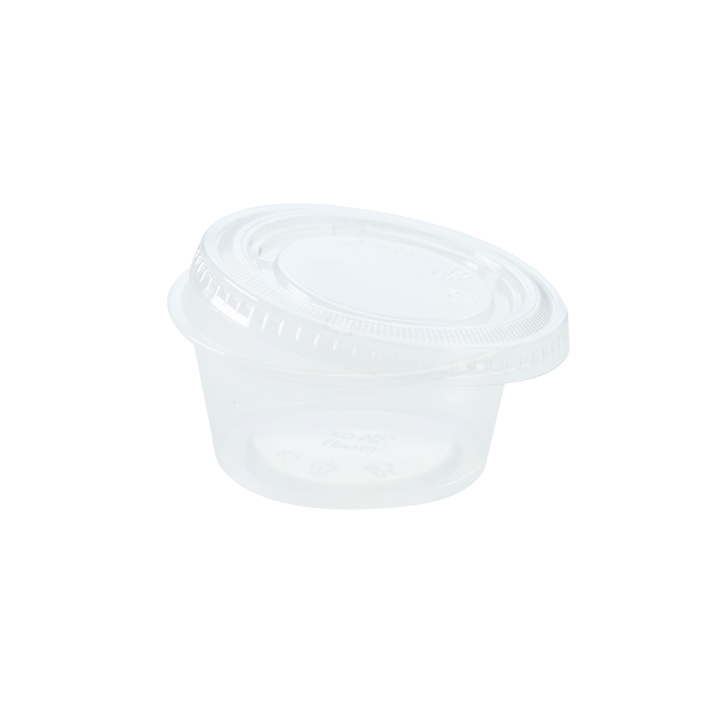 PP高透明带盖酱料杯45口径